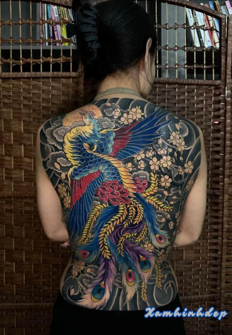 hình xăm phượng hoàng độc đáo.
