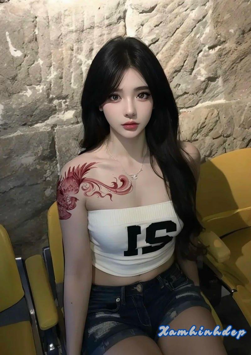 hình xăm phượng hoàng mạnh mẽ.