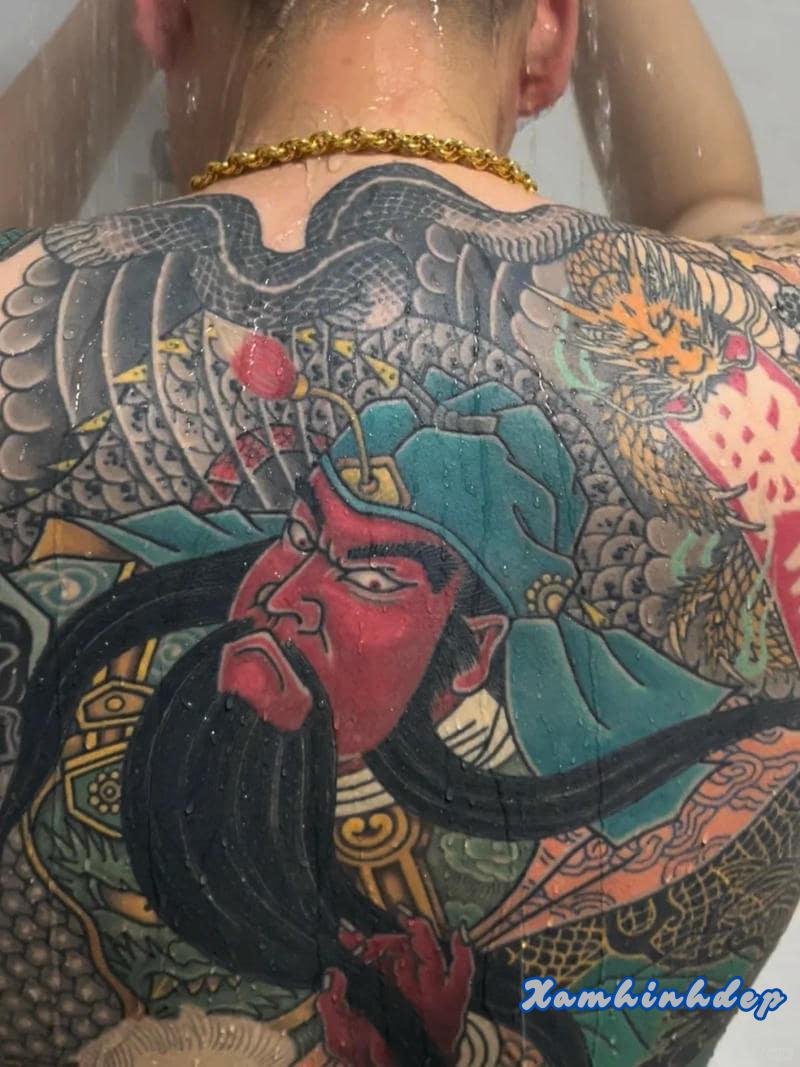 hình xăm quan công sắc nét.