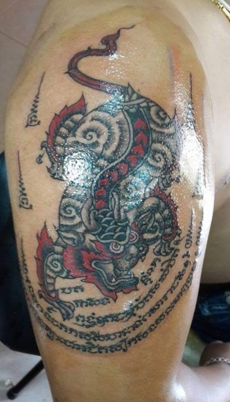 hình xăm rồng khmer cho nam