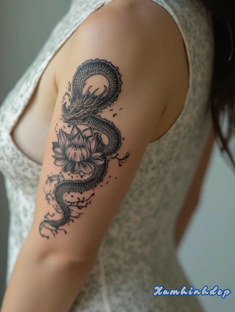 hình xăm rồng thu hút.