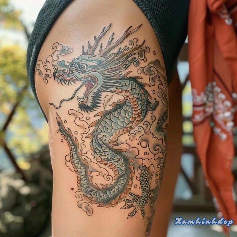 hình xăm rồng uy lực đẹp.
