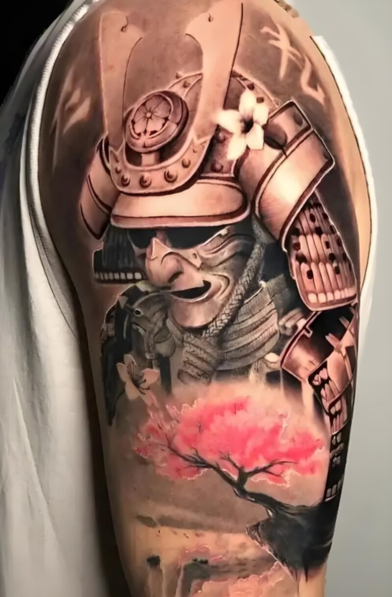 hinh xam samurai cho nam