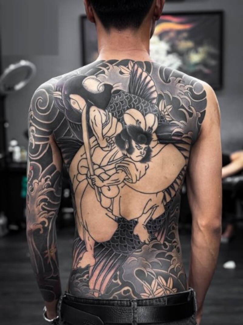 hình xăm samurai nhật cổ cho nam
