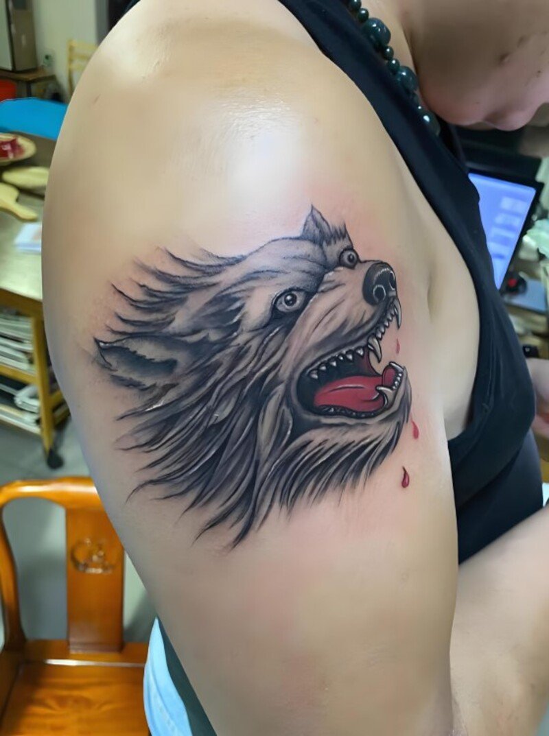 hình xăm sói đẹp cho nam cho nam