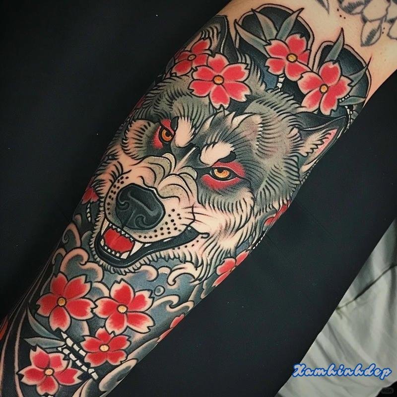 hình xăm sói độc đáo đẹp.