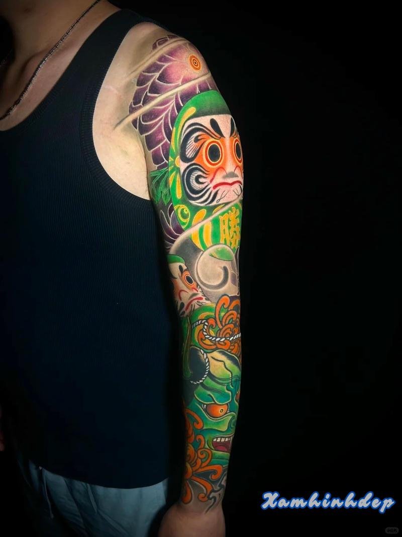 mẫu hình xăm daruma nổi bật.