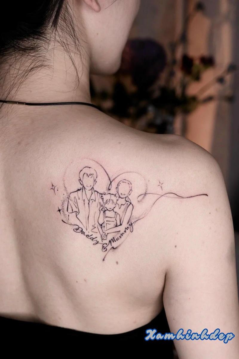 mẫu hình xăm gia đình.