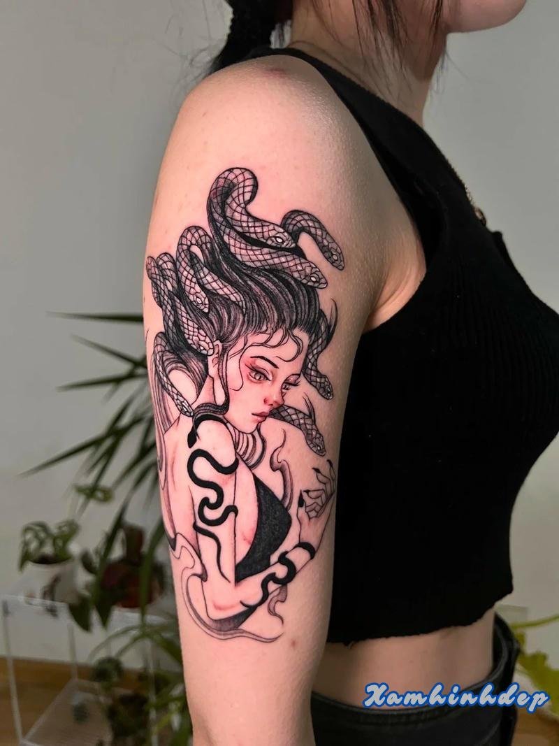 mẫu hình xăm medusa đẹp.