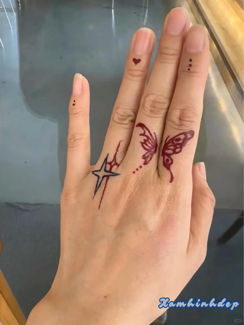mẫu hình xăm ngón tay.
