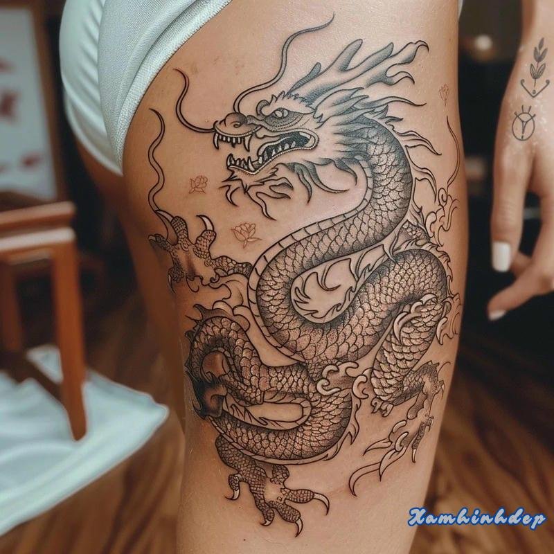 mẫu hình xăm rồng nghệ thuật.