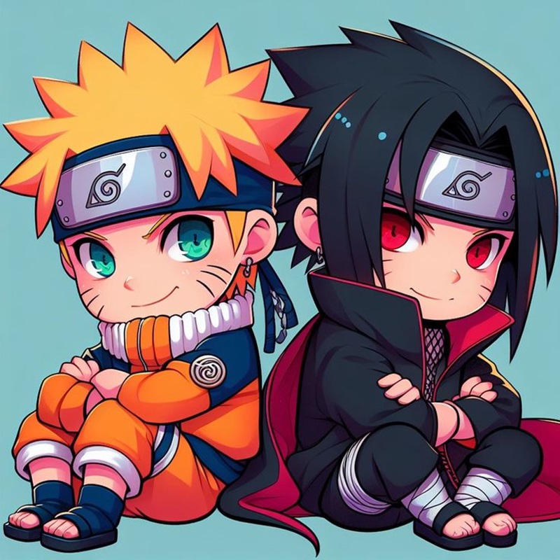 naruto × sasuke chibi