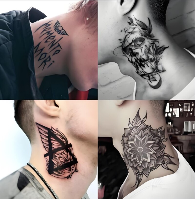 những mẫu hình xăm ở cổ cho nam