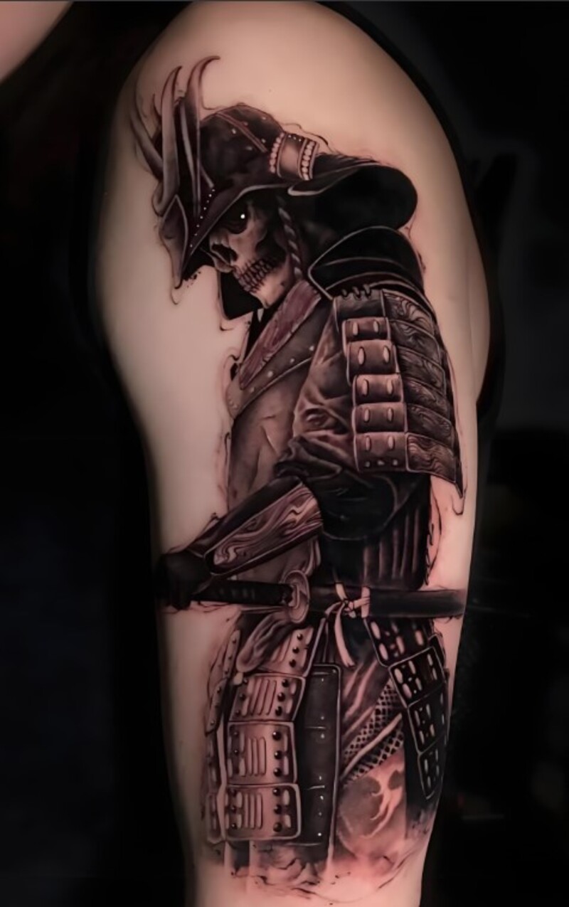 samurai tattoo ở tay cho nam