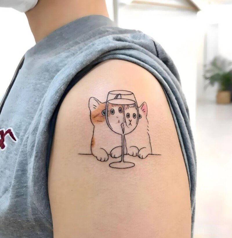 tattoo mèo mini cho nam