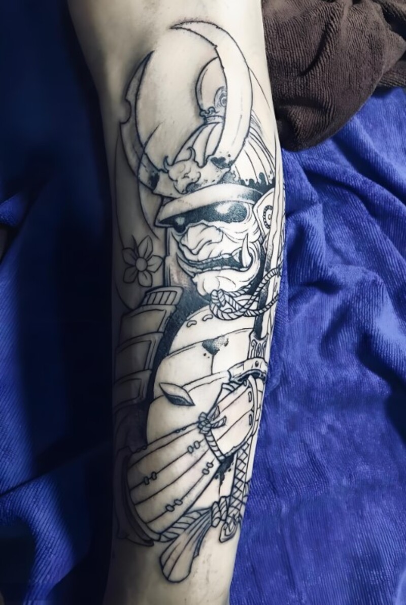 vẽ hình xăm samurai cho nam