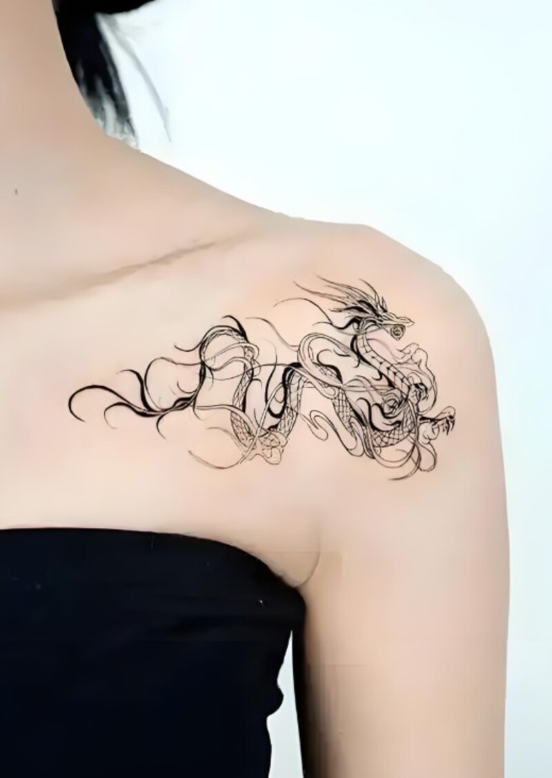 xăm rồng cho nữ
