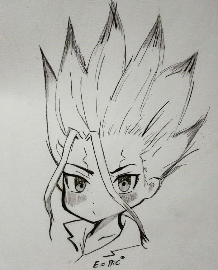 senku ishigami đen trắng