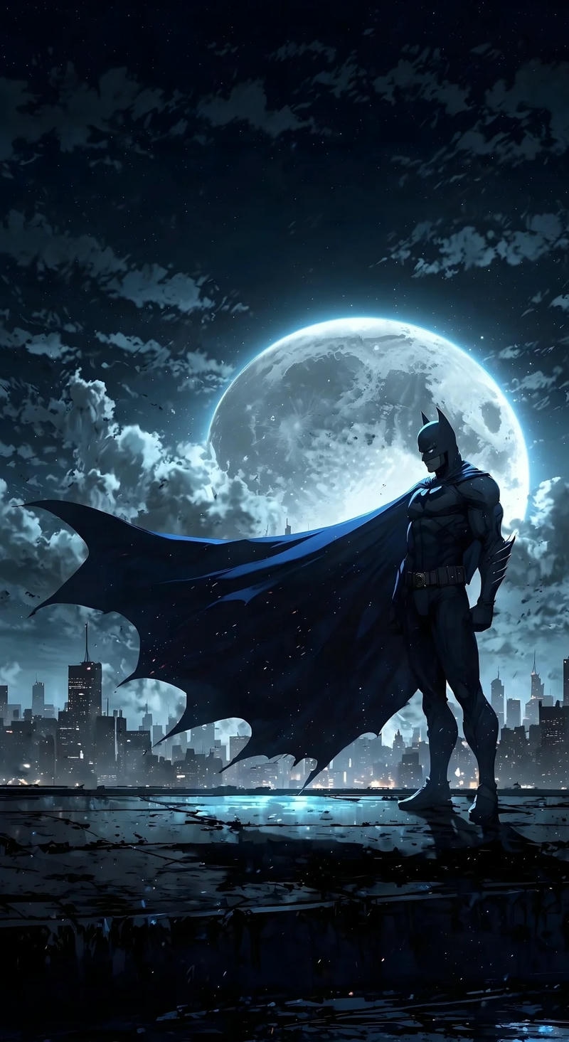 hình nền batman dưới trăng