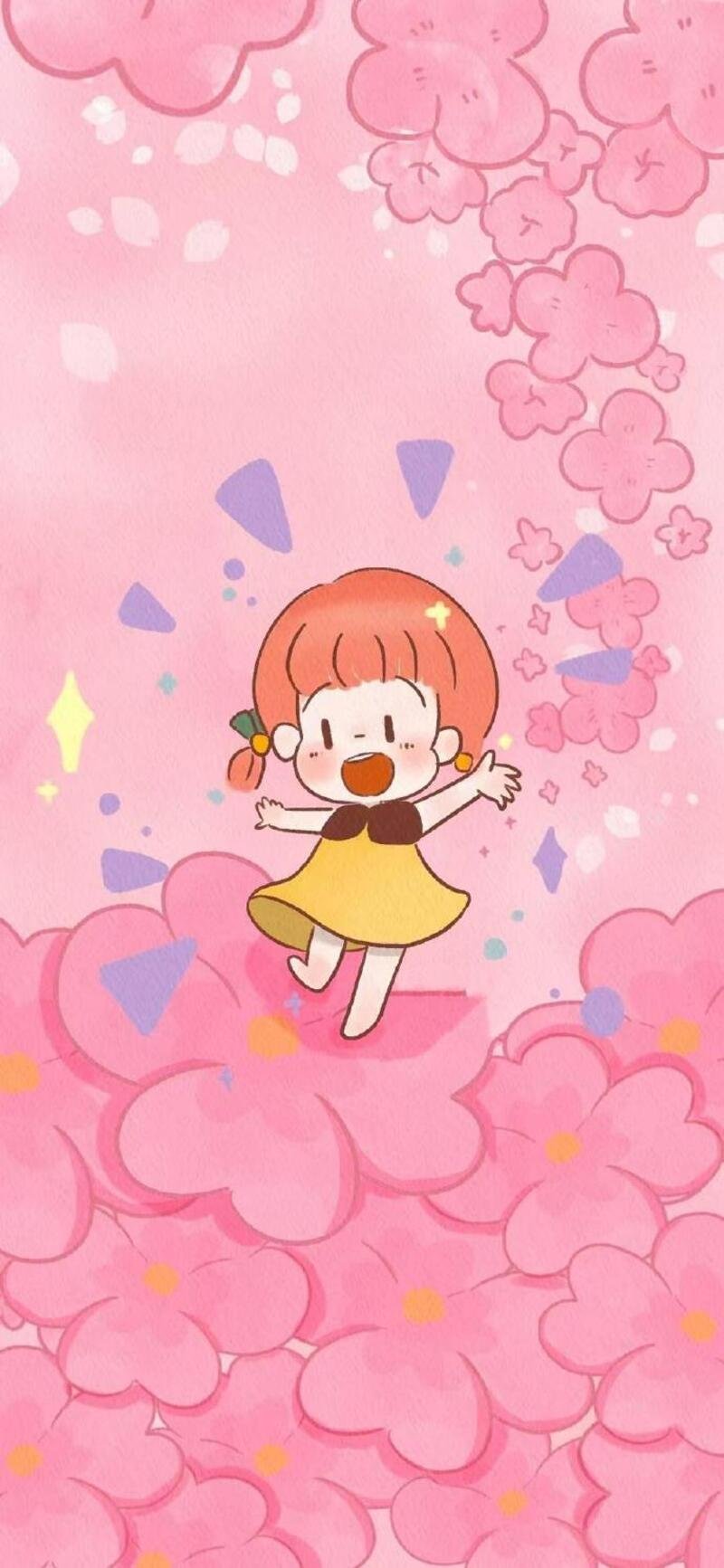hình nền cartoon màu hồng