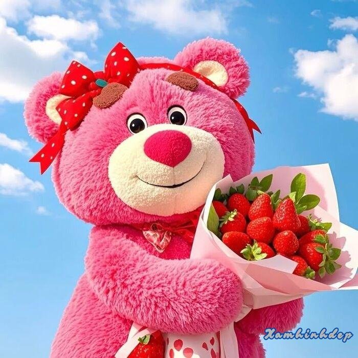 ảnh gấu dâu dễ thương xỉu full hd