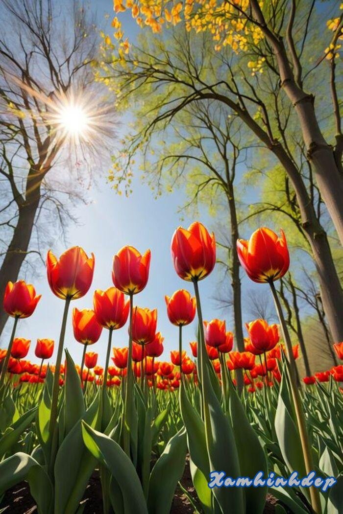 ảnh hoa tulip đỏ