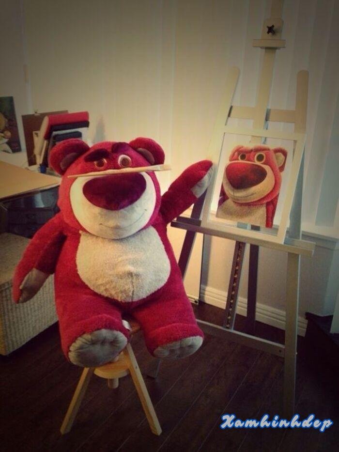 hình ảnh gấu dâu dễ thương cute