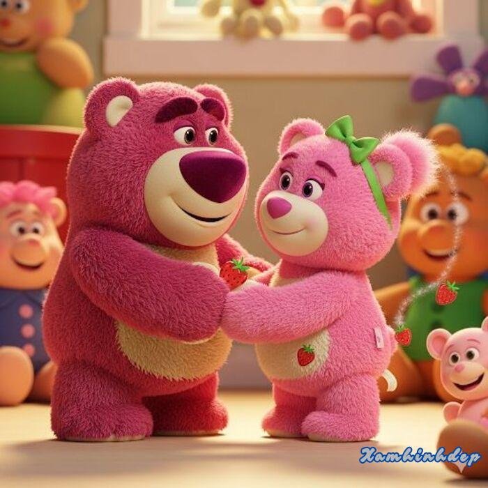 hình ảnh gấu dâu dễ thương hd