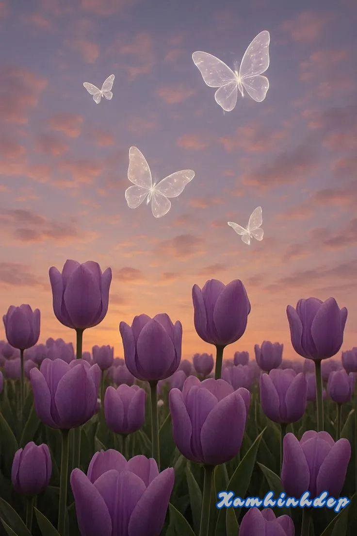 hình ảnh hoa tulip xinh aethetics