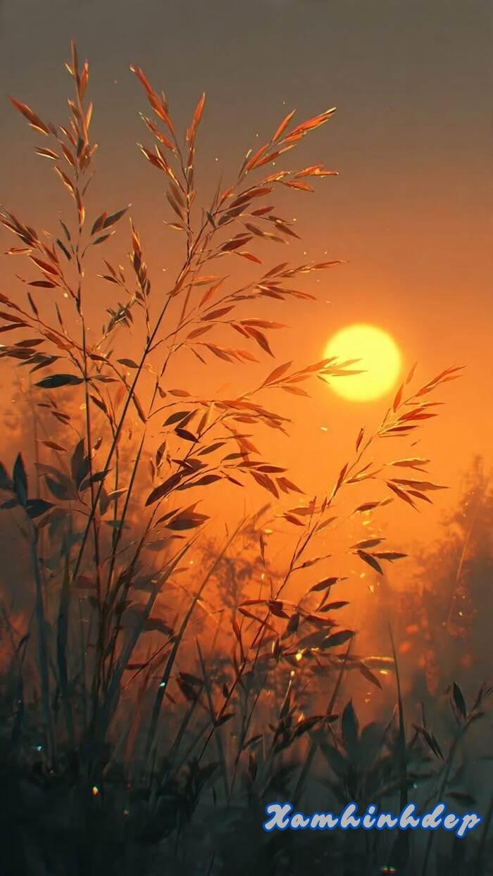 Hình nền bình minh tone cam hd