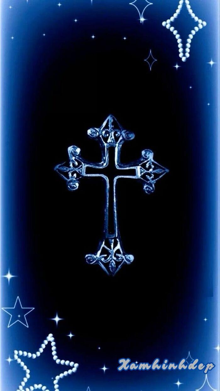 ảnh nền chrome heart xanh blue