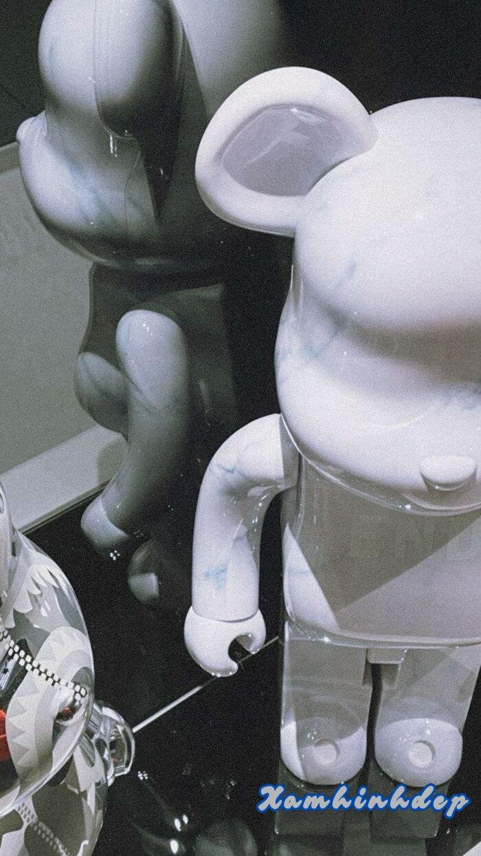 hình nền bearbrick đen trắng