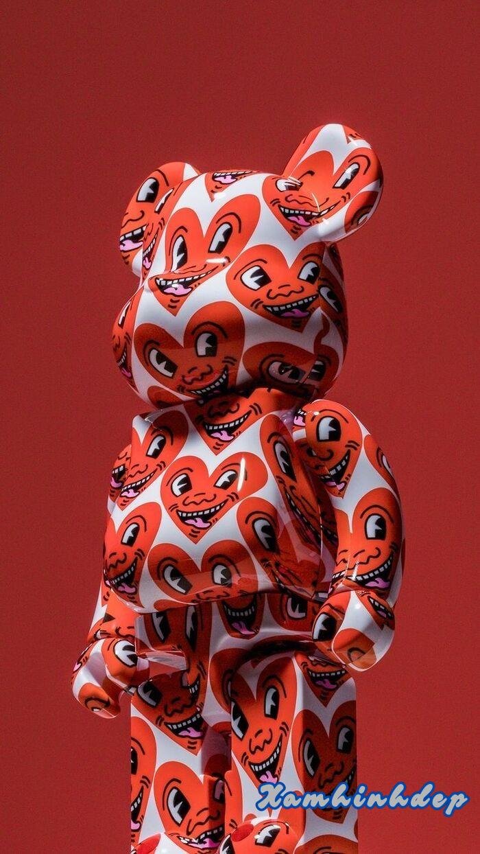 hình nền bearbrick đỏ