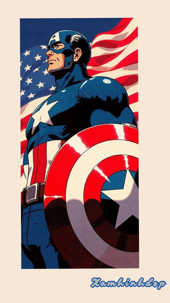 hình nền captain america tranh vẽ